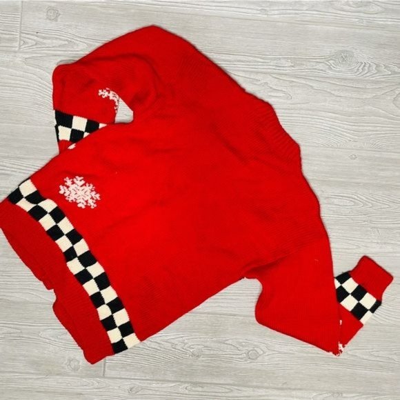 Vintage southern wool hand embroidered bear Christmas sweater size medium - Picture 5 of 5